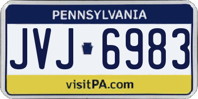 PA license plate JVJ6983