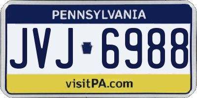 PA license plate JVJ6988