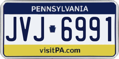 PA license plate JVJ6991