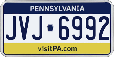 PA license plate JVJ6992