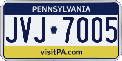 PA license plate JVJ7005