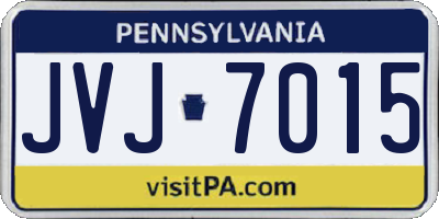 PA license plate JVJ7015
