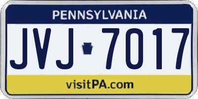 PA license plate JVJ7017