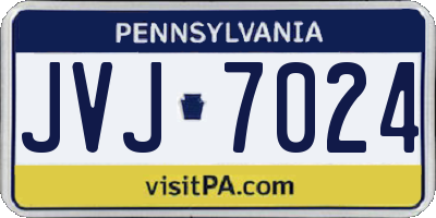 PA license plate JVJ7024