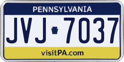 PA license plate JVJ7037