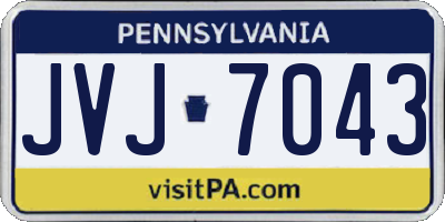 PA license plate JVJ7043
