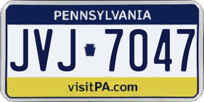PA license plate JVJ7047