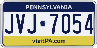 PA license plate JVJ7054