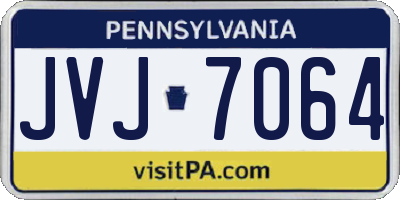PA license plate JVJ7064