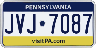 PA license plate JVJ7087