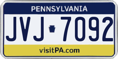 PA license plate JVJ7092