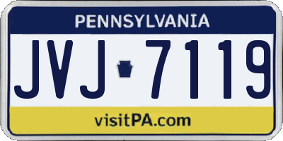 PA license plate JVJ7119