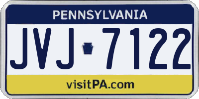 PA license plate JVJ7122