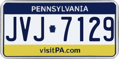 PA license plate JVJ7129
