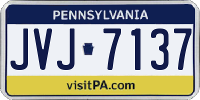 PA license plate JVJ7137