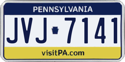 PA license plate JVJ7141