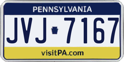 PA license plate JVJ7167