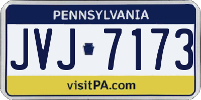 PA license plate JVJ7173