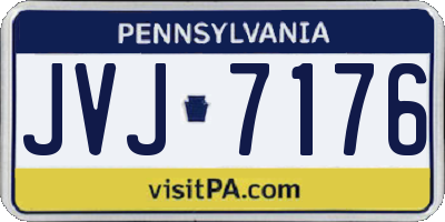 PA license plate JVJ7176