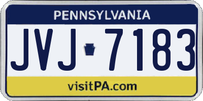 PA license plate JVJ7183