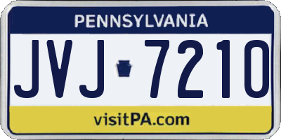 PA license plate JVJ7210