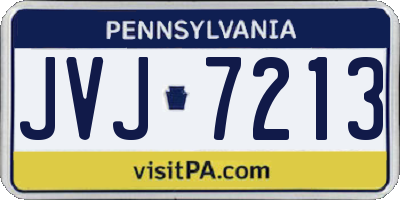PA license plate JVJ7213