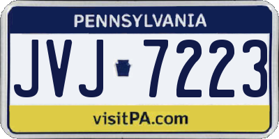 PA license plate JVJ7223