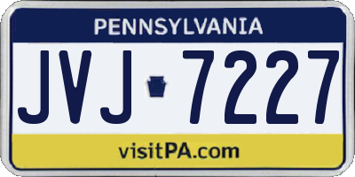 PA license plate JVJ7227
