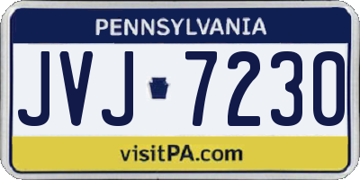 PA license plate JVJ7230
