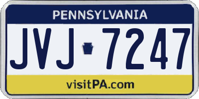 PA license plate JVJ7247
