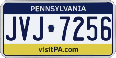 PA license plate JVJ7256