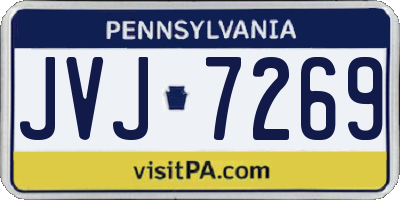 PA license plate JVJ7269
