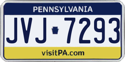PA license plate JVJ7293