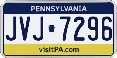 PA license plate JVJ7296
