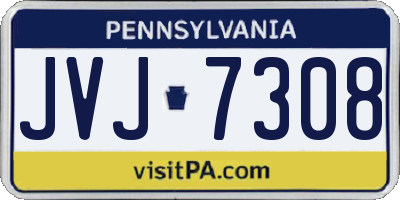 PA license plate JVJ7308