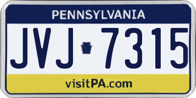 PA license plate JVJ7315