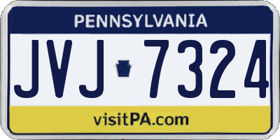 PA license plate JVJ7324
