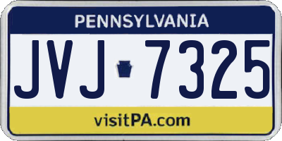 PA license plate JVJ7325