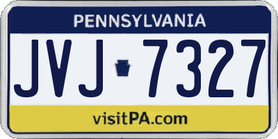 PA license plate JVJ7327