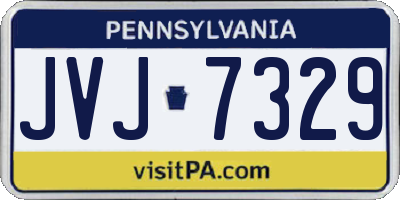 PA license plate JVJ7329