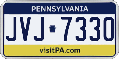 PA license plate JVJ7330