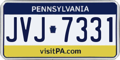 PA license plate JVJ7331