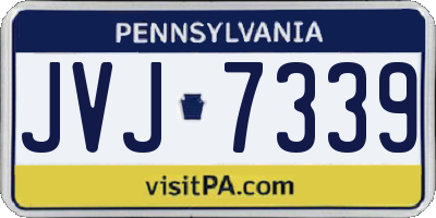 PA license plate JVJ7339