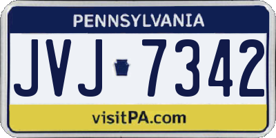 PA license plate JVJ7342