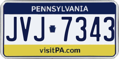 PA license plate JVJ7343