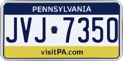 PA license plate JVJ7350