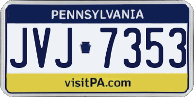 PA license plate JVJ7353