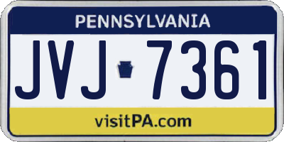 PA license plate JVJ7361