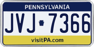PA license plate JVJ7366