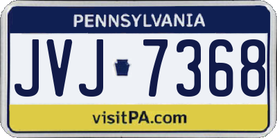PA license plate JVJ7368